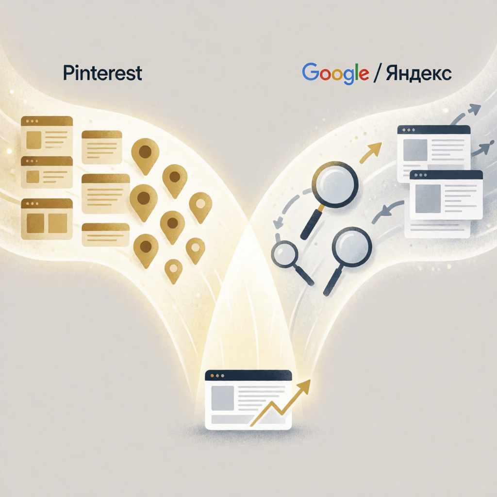 Pinterest vs Google и Яндекс &mdash; сравнение источников трафика