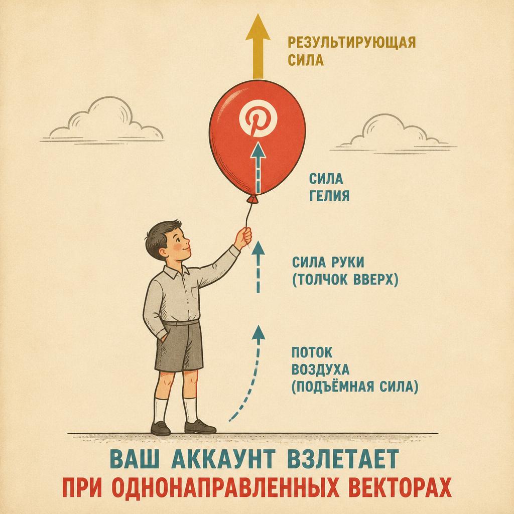 Однонаправленный вектор: шарик летит вверх
